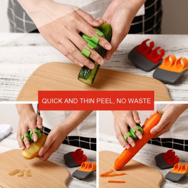 2 stks Palm Hand Dunschiller Voor Aardappel, Fruit, Keuken Dunschiller, 2pcs Green, 2pcs Orange - Afbeelding 6