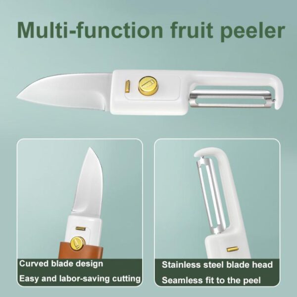2-in-1 huishoudelijke, multifunctionele, draagbare fruitschiller met dubbele kop - Afbeelding 4