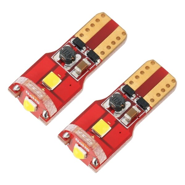2 STKS T10 / W5W / 168 / 194 DC12V / 1.6W / 6000K / 130LM 3LEDs SMD-3030 Auto Rood Bord Klaringslicht, 3LEDs SMD-3030 - Afbeelding 2