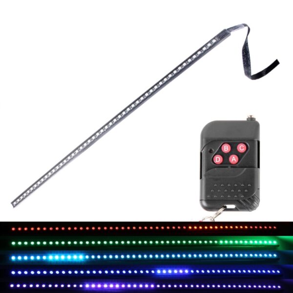 5050 20W 48 LED RGB Auto Vrachtwagen Afstandsbediening Kleurrijke Knight Rider LED Strobe Scanner Flash Strip Licht, DC 12V Kabel Lengte: 130 cm, 0