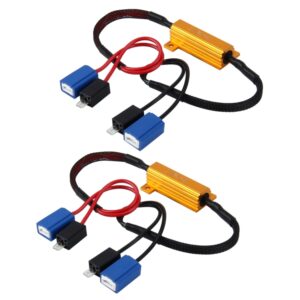 2 STKS H1 / H3 Auto Canbus Foutonderdrukker Decoder Belastingsweerstand LED 50W 8 Ohm Geen knipperende decoder Hittebestendigheid Aluminium behuizing Koellichaam Krachtige metalen omhulselweerstand