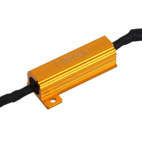 2 STKS H1 / H3 Auto Canbus Foutonderdrukker Decoder Belastingsweerstand LED 50W 8 Ohm Geen knipperende decoder Hittebestendigheid Aluminium behuizing Koellichaam Krachtige metalen omhulselweerstand - Afbeelding 3