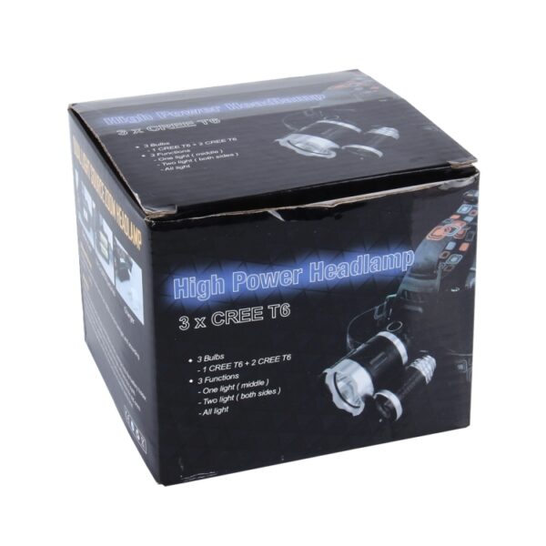 LED-koplamp Krachtige heldere koplamp, 3 CREE T6 met oplader, GEEN inclusief batterijen - Afbeelding 6