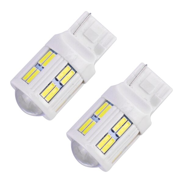 2 PCS T20 / 7440 3W DC 12V 6000K 200LM Auto Auto Keramiek Knipperlichten / Achteruitrijlicht 16LEDs SMD-7020 Lampen, met projectorlens, T20 / 7440 - Afbeelding 2