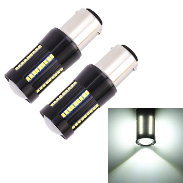 2 STKS 1157 / BAY15D DC9-16V / 8.2W (H) 2.7W (L) / 6000K / 655LM Auto Auto Remlichten 66LEDs SMD-2016 Lampen
