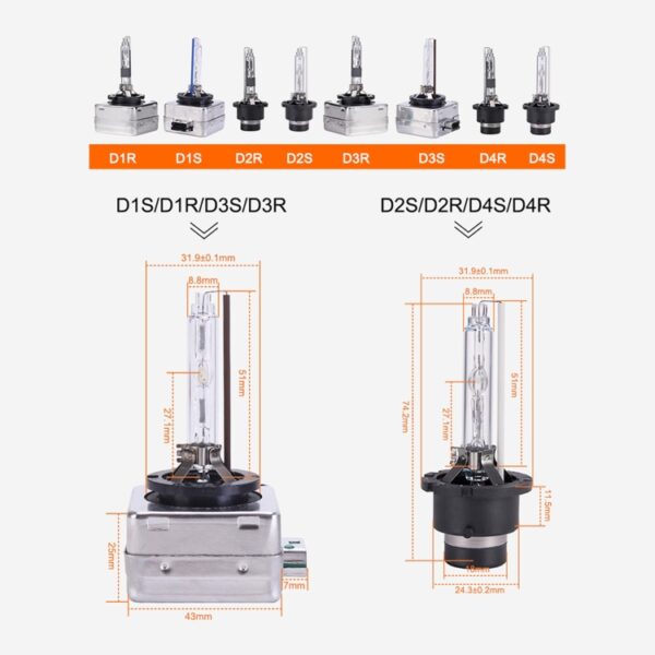 2 stuks D2R 35W 3800 LM 4300K HID-lampen Xenon-verlichting Lampen, DC 12V, D2R - Afbeelding 5