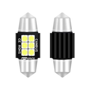 2 STUKS 31mm DC12V-24V 3W 6000K 660LM 6LEDs SMD-3030 Auto Leeslamp / Kentekenverlichting