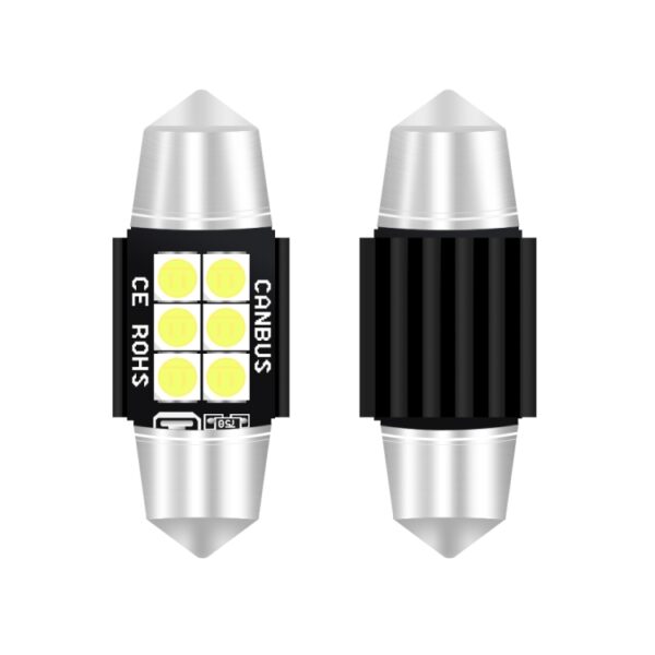 2 STUKS 31mm DC12V-24V 3W 6000K 660LM 6LEDs SMD-3030 Auto Leeslamp / Kentekenverlichting - Afbeelding 2