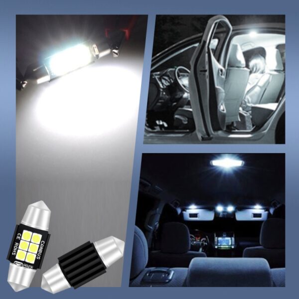 2 STUKS 31mm DC12V-24V 3W 6000K 660LM 6LEDs SMD-3030 Auto Leeslamp / Kentekenverlichting - Afbeelding 11