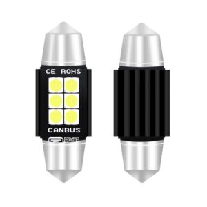 2 STUKS 36mm DC12V-24V 3W 6000K 660LM 6LEDs SMD-3030 Auto Leeslamp / Kentekenverlichting