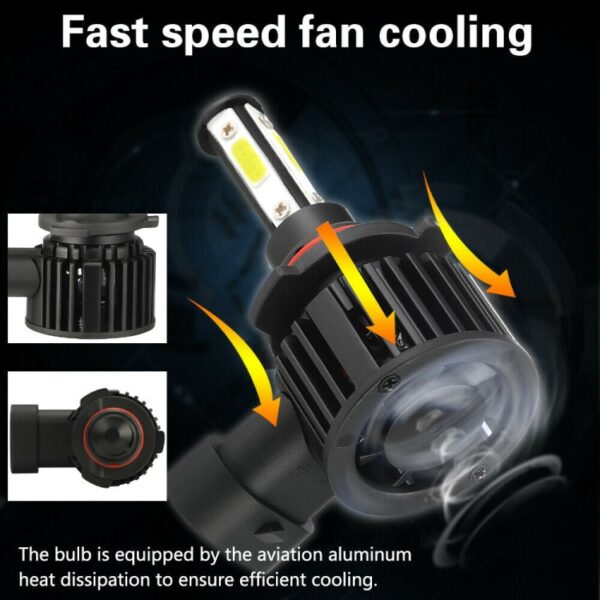 F8 9005 2 STUKS 22 W 3000LM 6000 K Vier Side DOB LED Koplamp Mistlampen Grootlicht Conversie Kit DC 9-32 V - Afbeelding 12