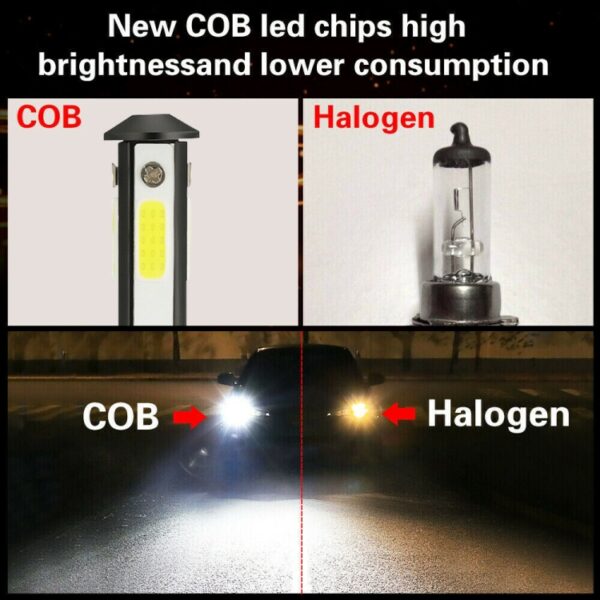 F8 9005 2 STUKS 22 W 3000LM 6000 K Vier Side DOB LED Koplamp Mistlampen Grootlicht Conversie Kit DC 9-32 V - Afbeelding 15