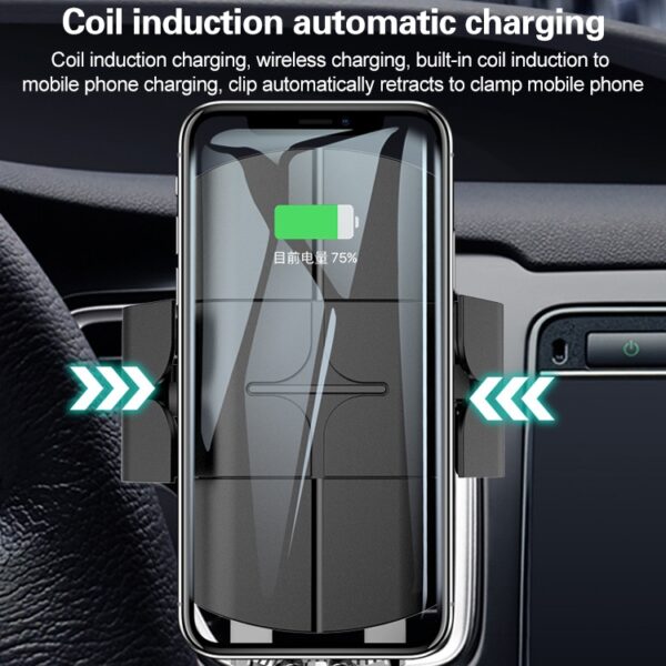 Auto automatische draadloze 10W snellader autotelefoonhouder met spraakuitzending - Afbeelding 10