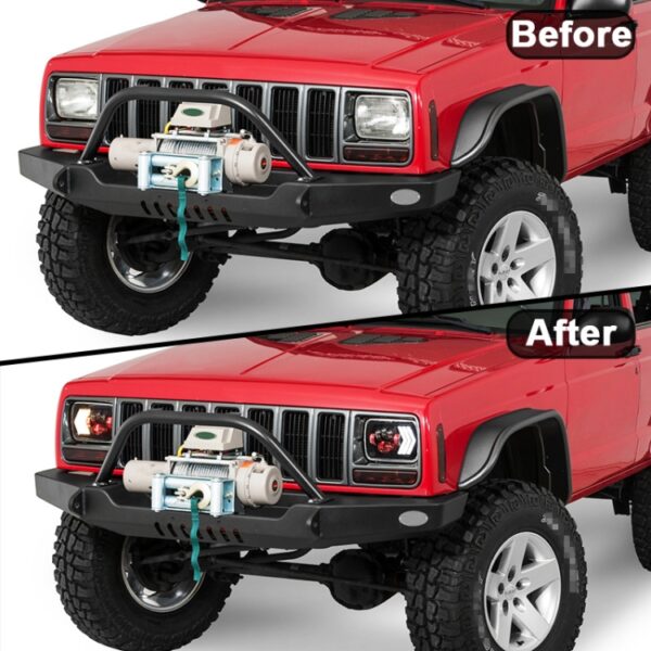 2 STKS 5X7 inch Auto Gemodificeerde Rode Achtergrond LED Vierkante Koplamp voor Jeep Wrangler - Afbeelding 9
