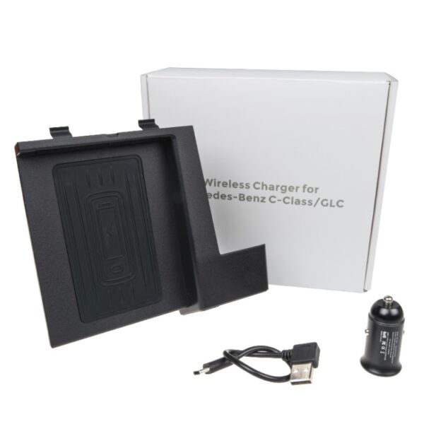 Auto Qi Standaard draadloze oplader 10W Snel opladen voor 2015-2020 Mercedes-Benz C-klasse / GLC, links rijden - Afbeelding 8