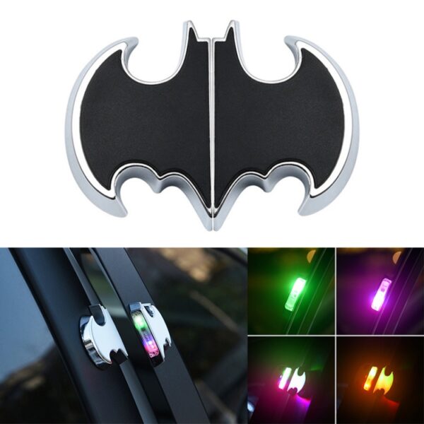 2 STUKS Auto LED-deurwaarschuwingslichten Anti-collision Deuropeningslamp Knipperlichten, Door Warning Lights (Black), Door Warning Lights (Silver)