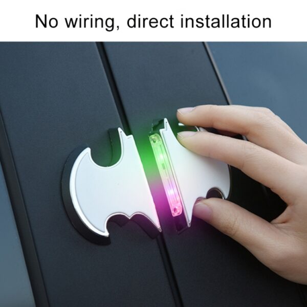 2 STUKS Auto LED-deurwaarschuwingslichten Anti-collision Deuropeningslamp Knipperlichten, Door Warning Lights (Black), Door Warning Lights (Silver) - Afbeelding 6