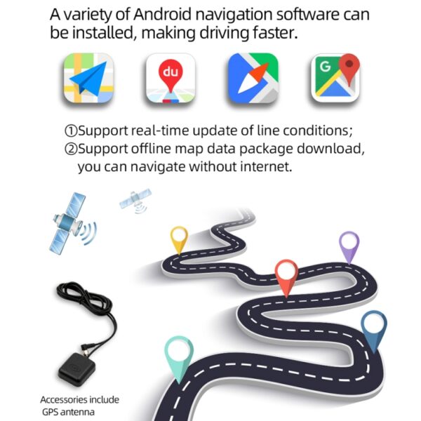 D110 Auto Android-navigatiemachine Ondersteuning Mobiele telefoonverbinding / Stuurbediening - Afbeelding 9