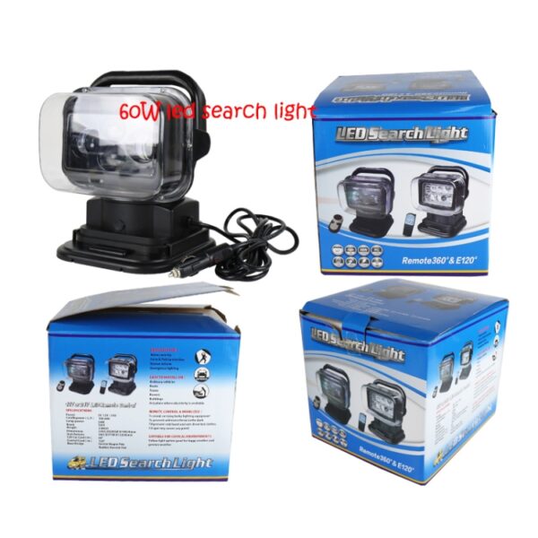 60W DC 12-24V 400LM auto 200m draadloze afstandsbediening 360 graden verstelbare LED zoeken hoogbouwlichten / schijnwerpers - Afbeelding 7