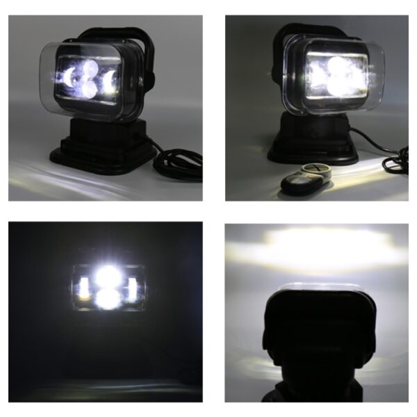 60W DC 12-24V 400LM auto 200m draadloze afstandsbediening 360 graden verstelbare LED zoeken hoogbouwlichten / schijnwerpers - Afbeelding 8