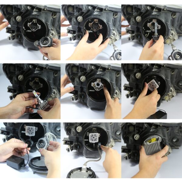 1 Paar D-serie D4S auto HID Ballast naar LED-koplamp DC12V 35W 6000K 7000LM, CSP-lamp kraal - Afbeelding 6