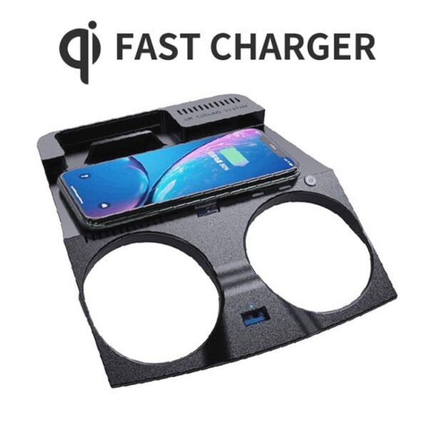 HFC-1016 CAR QI Standaard Wireless Charger 10W Snel opladen voor BMW M5 2018-2021, links en rechts rijden - Afbeelding 3