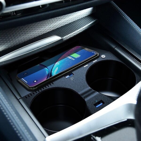 HFC-1016 CAR QI Standaard Wireless Charger 10W Snel opladen voor BMW M5 2018-2021, links en rechts rijden - Afbeelding 7