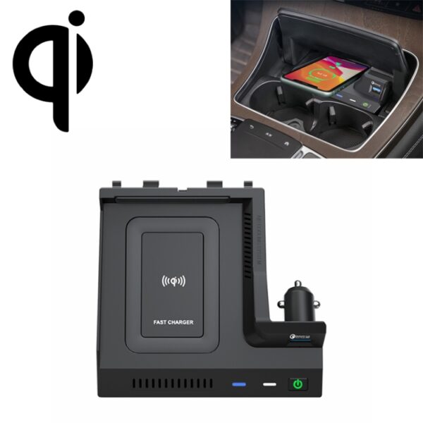 HFC-1021 CAR QI Standaard Wireless Charger 10W Snel opladen voor Mercedes-Benz C Klasse 2015-2021, links en rechts rijden