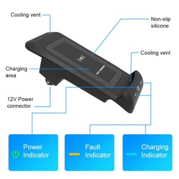 HFC-1063 CAR QI Standaard Wireless Charger 10W Snel opladen voor Toyota Alphard 2015-2021, Links rijden - Afbeelding 2
