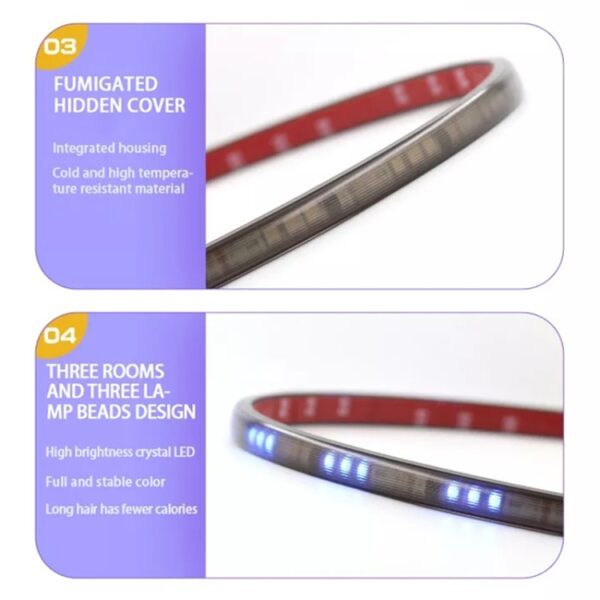 Z12-120CM 120cm DC12V-24V Auto Grille LED RGB-dagrijverlichting Strip Kleurrijke lamp - Afbeelding 3