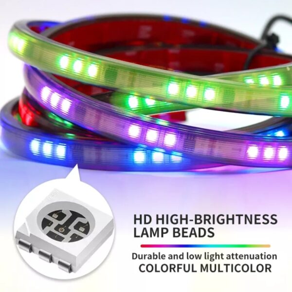 Z12-120CM 120cm DC12V-24V Auto Grille LED RGB-dagrijverlichting Strip Kleurrijke lamp - Afbeelding 4