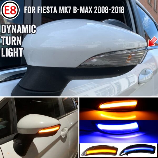 1 paar Voor Ford Fiesta 2008-2017 Auto Dynamische LED Richtingaanwijzer Achteruitkijkspiegel Flasher Water Blinker: - Afbeelding 7