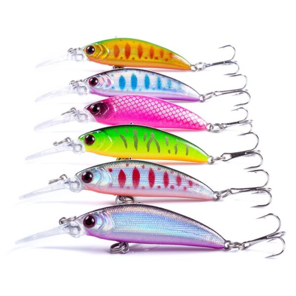 HENGJIA 10 STKS Lange worp Bionische gespannen mond Nep Aas Vissen Drie-kaak Dreggen, 10 PCS 1, 10 PCS 2, 10 PCS 3, 10 PCS 4, 10 PCS 5, 10 PCS 6 - Afbeelding 2