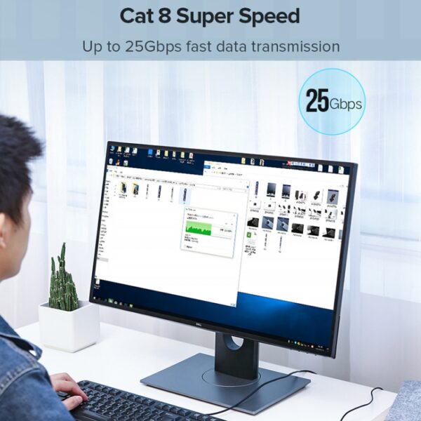 UGREEN CAT8 Ethernet netwerk LAN-kabel, 1m, 1.5m, 2m, 3m, 5m, 8m, 10m - Afbeelding 11