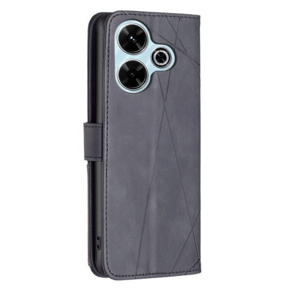 Magnetische gesp Rhombus textuur lederen telefoonhoes, For Xiaomi Poco M6 4G / Redmi 13 4G, For Xiaomi Redmi Note 13 Pro 4G Global, For Xiaomi Poco M6 Pro 4G, For Xiaomi Redmi A3, For Xiaomi Redmi Note 13 4G Global, For Xiaomi Redmi K70E... - Afbeelding 3