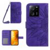 Skin Feel Sun Flower reliëf flip lederen telefoonhoes met lanyard, For Xiaomi 13T / 13T Pro, For Xiaomi Redmi 12 4G Global, For Xiaomi Poco F5, For Xiaomi Poco F5 Pro, For Xiaomi Redmi Note 12S