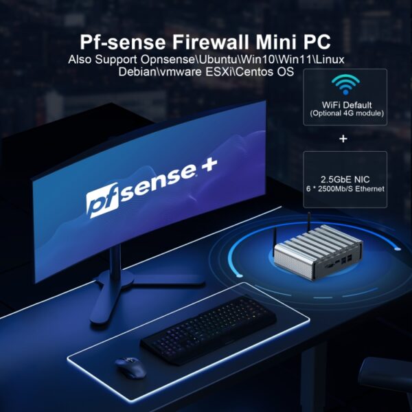 HYSTOU PO9B-J4125-6L Ingebouwde Intel Celeron J4125-processor Zes netwerkpoorten Mini-host, 4GB+64GB, 8GB+128GB, 8GB+256GB, 8GB+256GB+1TB, 16GB+256GB+1TB, 16GB+512GB+1TB, 24GB+512GB+1TB - Afbeelding 4