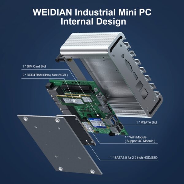 HYSTOU PO9B-J4125-6L Ingebouwde Intel Celeron J4125-processor Zes netwerkpoorten Mini-host, 4GB+64GB, 8GB+128GB, 8GB+256GB, 8GB+256GB+1TB, 16GB+256GB+1TB, 16GB+512GB+1TB, 24GB+512GB+1TB - Afbeelding 6
