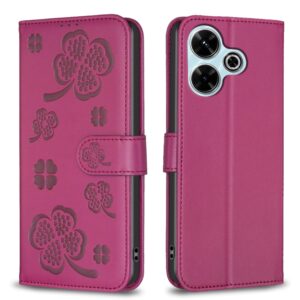 Leren telefoonhoesje met vier bladen in reliëf, For Xiaomi Poco M6 4G / Redmi 13 4G, For Xiaomi Redmi A3, For Xiaomi Redmi Note 13 Pro 4G Global, For Xiaomi Redmi Note 13 4G Global, For Xiaomi Redmi Note 13, For Xiaomi Redmi 13C...