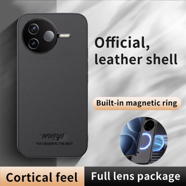 HUIYI lederen magnetische telefoonhoes, For Redmi K80, For Redmi Note 14 Pro 4G, For Redmi Note 14 4G 163.25mm, For Redmi Note 14 5G, For Redmi Note 14 Pro+ 5G, For Redmi Note 14 Pro 5G, For Redmi 14C 4G, For Redmi K70 Ultra... - Afbeelding 2