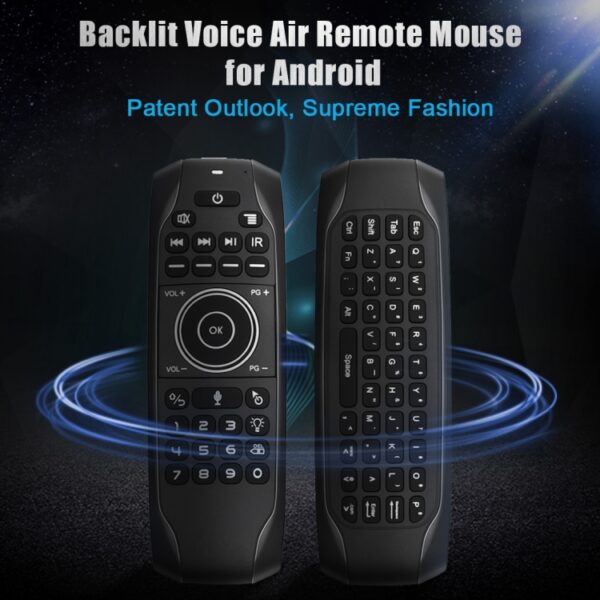 G7V Pro 2.4GHz Fly Air Mouse LED Backlight Wireless Keyboard Afstandsbediening met gyroscoop voor Android TV Box / PC, ondersteuning Intelligent Voice - Afbeelding 2
