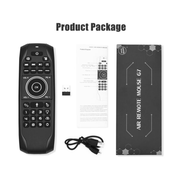 G7V Pro 2.4GHz Fly Air Mouse LED Backlight Wireless Keyboard Afstandsbediening met gyroscoop voor Android TV Box / PC, ondersteuning Intelligent Voice - Afbeelding 12