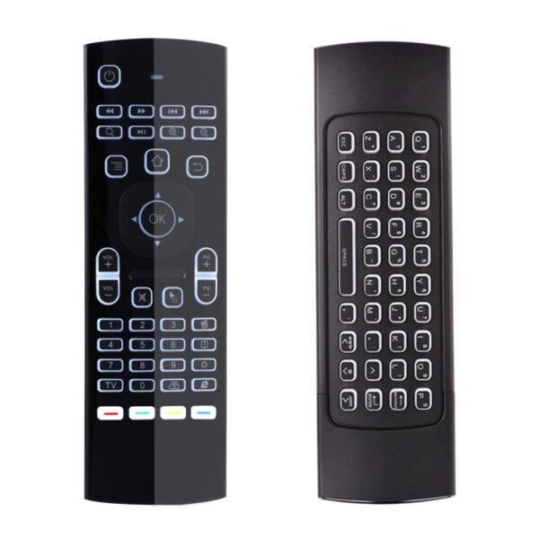 MX3 2.4GHz Fly Air Mouse LED Backlight Wireless Keyboard Afstandsbediening met gyroscoop voor Android TV Box / PC
