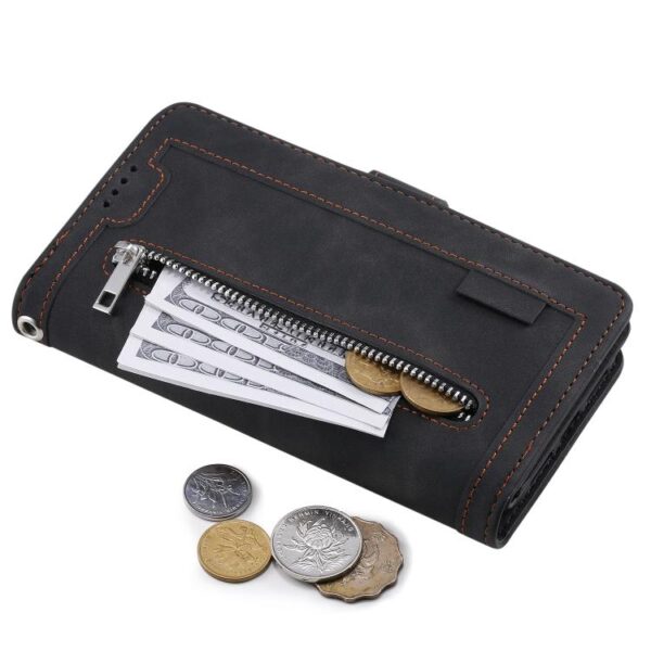 Negen kaarten rits tas leren telefoonhoesje met koord, For Redmi Note 14 4G EU 164.84mm, For Redmi Note 14 Pro 4G, For Xiaomi Redmi Note 14 5G, For Xiaomi Redmi 13 4G - Afbeelding 5