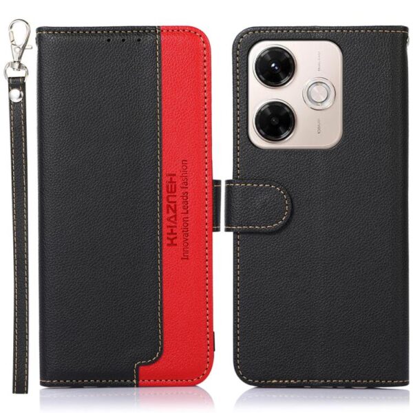 KHAZNEH Litchi textuur leren RFID-telefoonhoesje, For Redmi 13X, For Redmi Note 14S 4G, For Redmi K80 / K80 Pro, For Redmi Note 14 4G 164.84mm, For Redmi Turbo 4 Pro, For Redmi Turbo 4, For Redmi Note 14 Pro 4G / 14 Pro+ 5G Global...