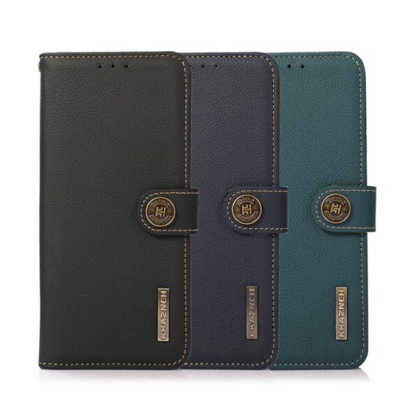 KHAZNEH Custer Texture RFID-telefoonhoes van echt leer, For Redmi 13x, For Redmi Note 14S 4G, For Redmi Turbo 4 Pro, For Redmi Turbo 4, For Redmi Note 14 5G, For Redmi Note 14 Pro 5G, For Redmi 14C 4G, For Redmi 13 4G - Afbeelding 8