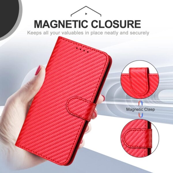 YX0070 Carbon Fiber Buckle Leather Telefoonhoesje met Lanyard, For Redmi Turbo 3 / Xiaomi Poco F6, For Redmi Note 13R Pro / Xiaomi Poco X6 Neo, For Redmi Note 12 Turbo / Xiaomi Poco F5 - Afbeelding 6