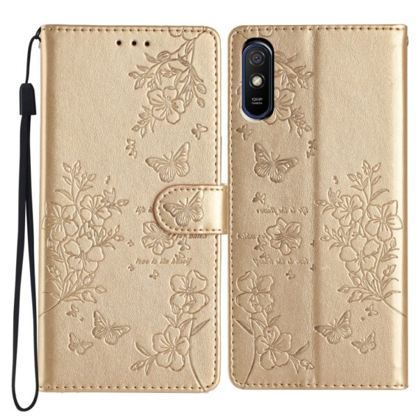Vlinders en bloemen lederen telefoonhoesje, For Redmi 9A, For Redmi 9C, For Redmi Note 9 Pro, For Redmi Note 8T