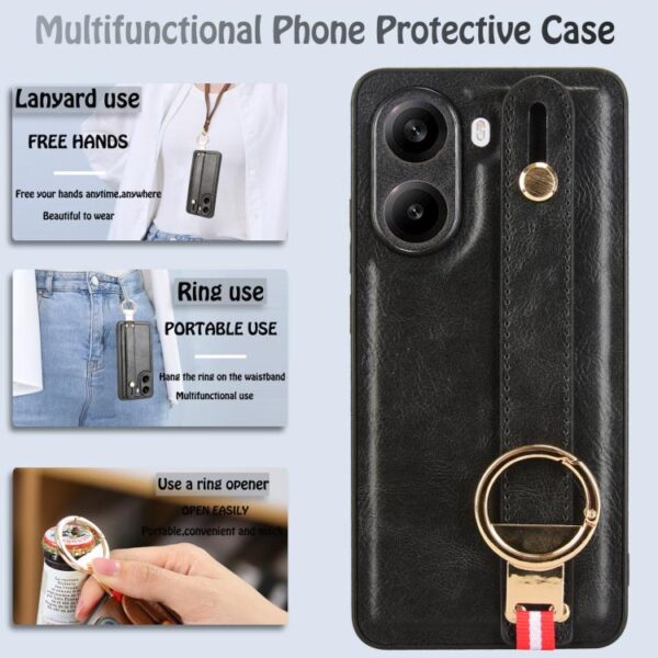 Polsband leren achterkant telefoonhoesje, For Redmi Turbo 4, For Redmi Note 14 Pro 4G, For Redmi Note 14 4G 163.25mm, For Redmi Note 14 Pro 5G, For Redmi 14C 4G, For Redmi K70 Ultra, For Redmi 13 4G / Note 13R, For Redmi K80 Pro Champion Edition - Afbeelding 5