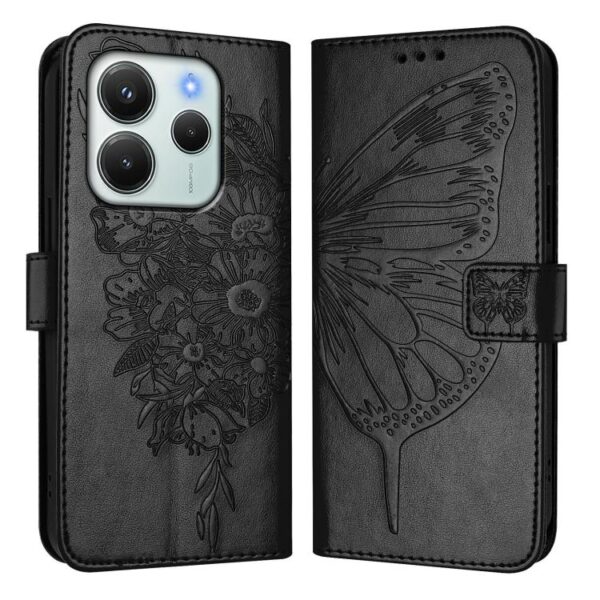 Geëmbosseerd vlinder leren telefoonhoesje, For Redmi Note 14 4G EU 164.84mm, For Redmi Note 14 Pro 5G Global, For Redmi Turbo 4, For Redmi Note 14 5G Global, For Redmi Note 14 Pro 4G, For Redmi Note 14 4G 163.25mm, For Redmi K70 Ultra 5G Global... - Afbeelding 2